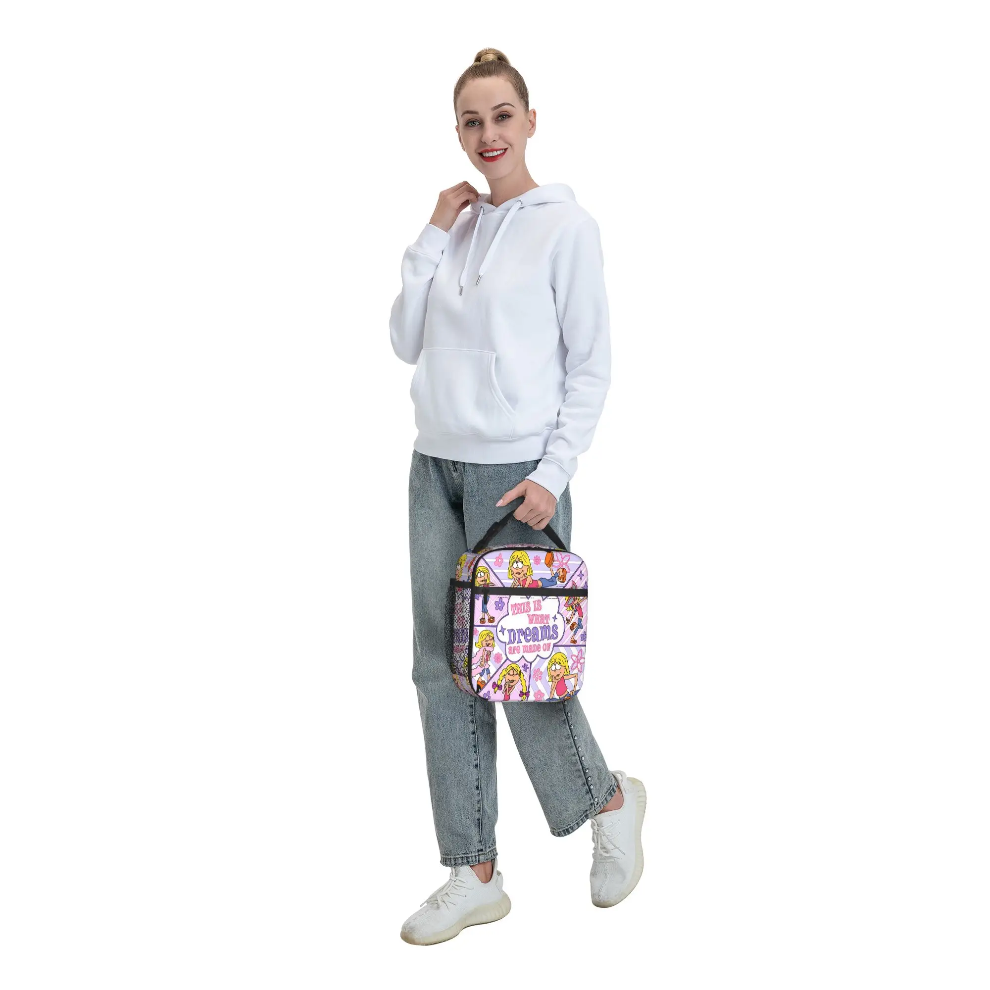 Lizzies Cartoon McGuires Lunchtasche, tragbare, isolierte Lunchbox für Damen, Reisetasche mit Aufdruck, Kühltasche, Retro-Oxford-Thermo-Lunchtaschen – Detail 7