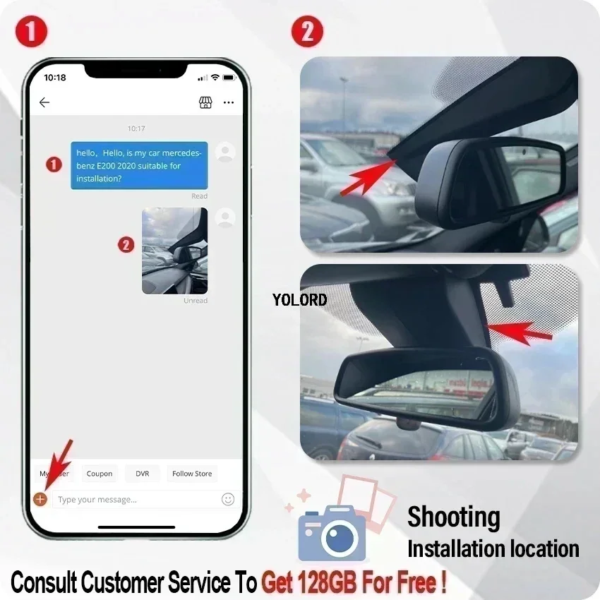 4K التوصيل والتشغيل WIFI داش كام 4K 2160P سيارة DVR OEM نمط مسجل فيديو لتويوتا كامري 9th XV80 / 8th Gen (XV70) 2021-2025