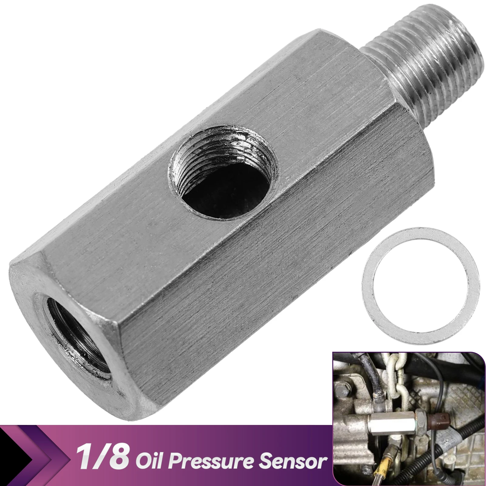 محول مستشعر ضغط الزيت من الفولاذ المقاوم للصدأ ، محول تركيب نقطة الإنطلاق ، مقياس خط تغذية التوربو ، وسادة حلقة T ، NPT ، #1