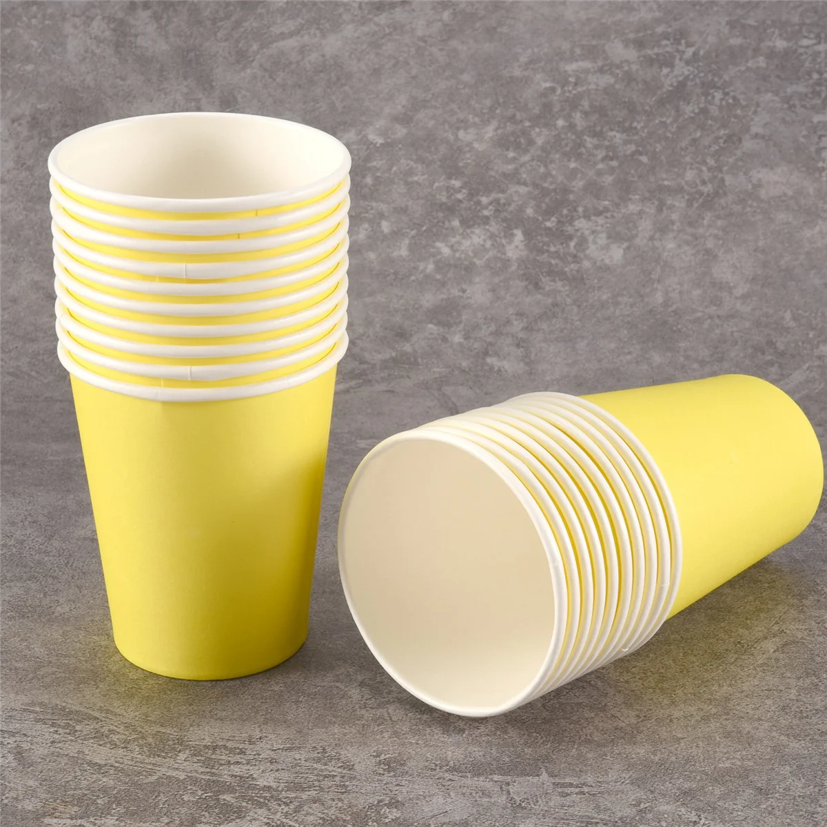 A24U20 Paper Cups (9oz) - Plain Solid Colours Birthday Party Tableware Catering(yellow)