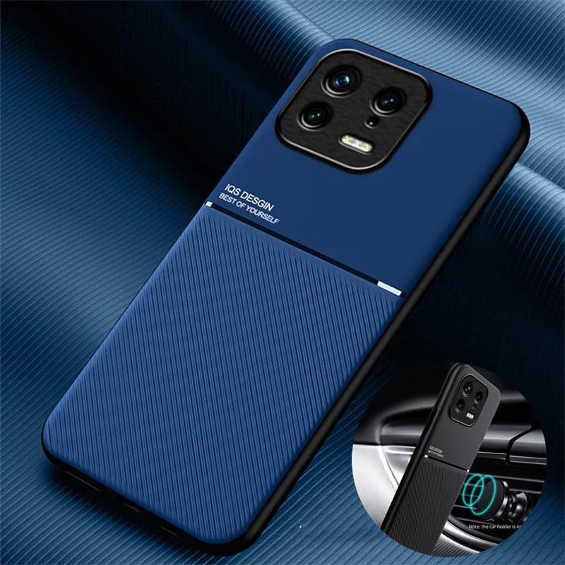 For Xiaomi 13 5G Case Car Magnetic Holder Leather Plate Phone Cases For Xiomi Mi 13 Pro Mi13 13Pro Xiaomi13 Pro Soft Back Cover