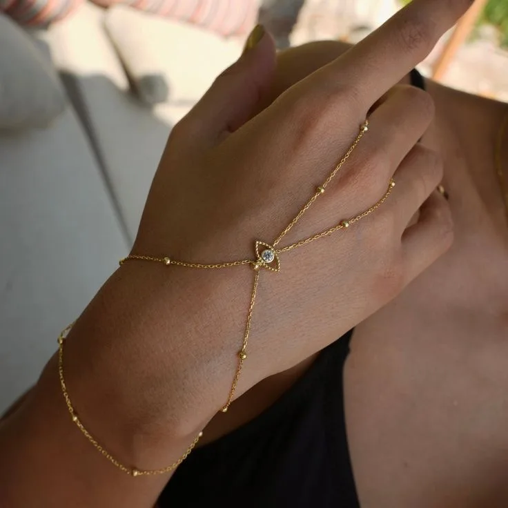 بسيطة ومبتكرة مكعب زركونيا قلادة عين الشيطان، سوار الاصبع، مجوهرات مهرجان الموسيقى