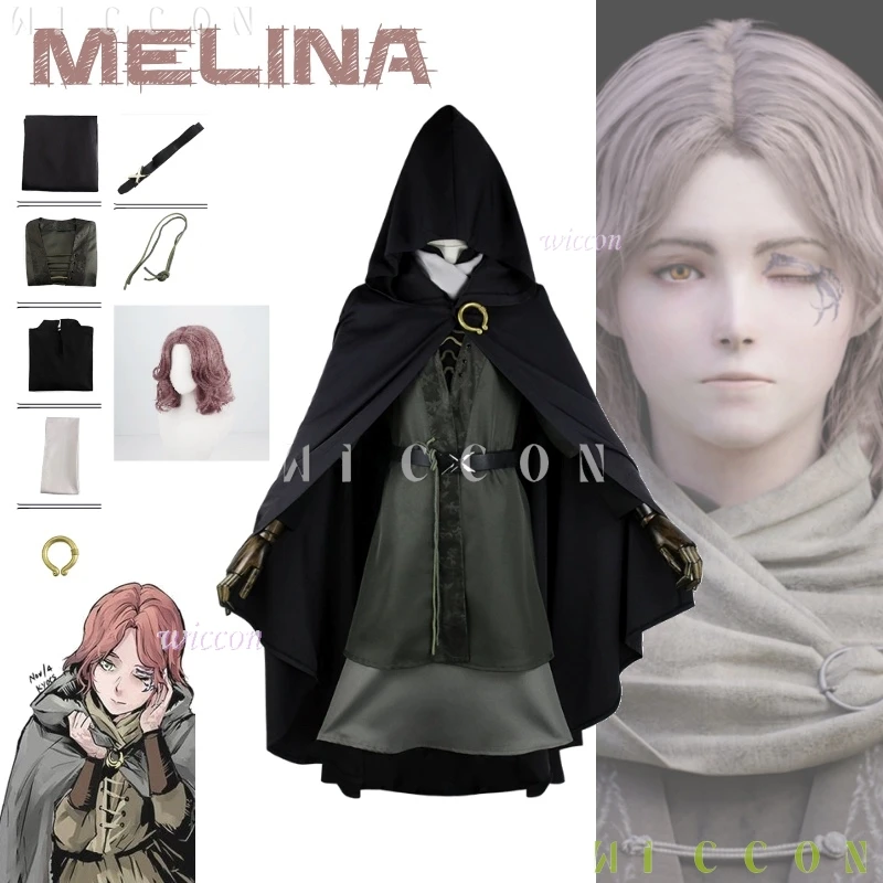 

Eld Game Ring Mysterious Witch Melinaa With Chestnut Curls And Heterochromatic Eyes Cosplay Costume Game Full Of Suit