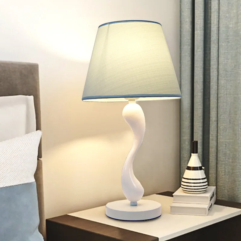 

Nordic Fabric Table Lamps for Bedroom Bedside Light Modern Desk Lamp Living Room Decoration Study Hotel Desktop Led Night Lights