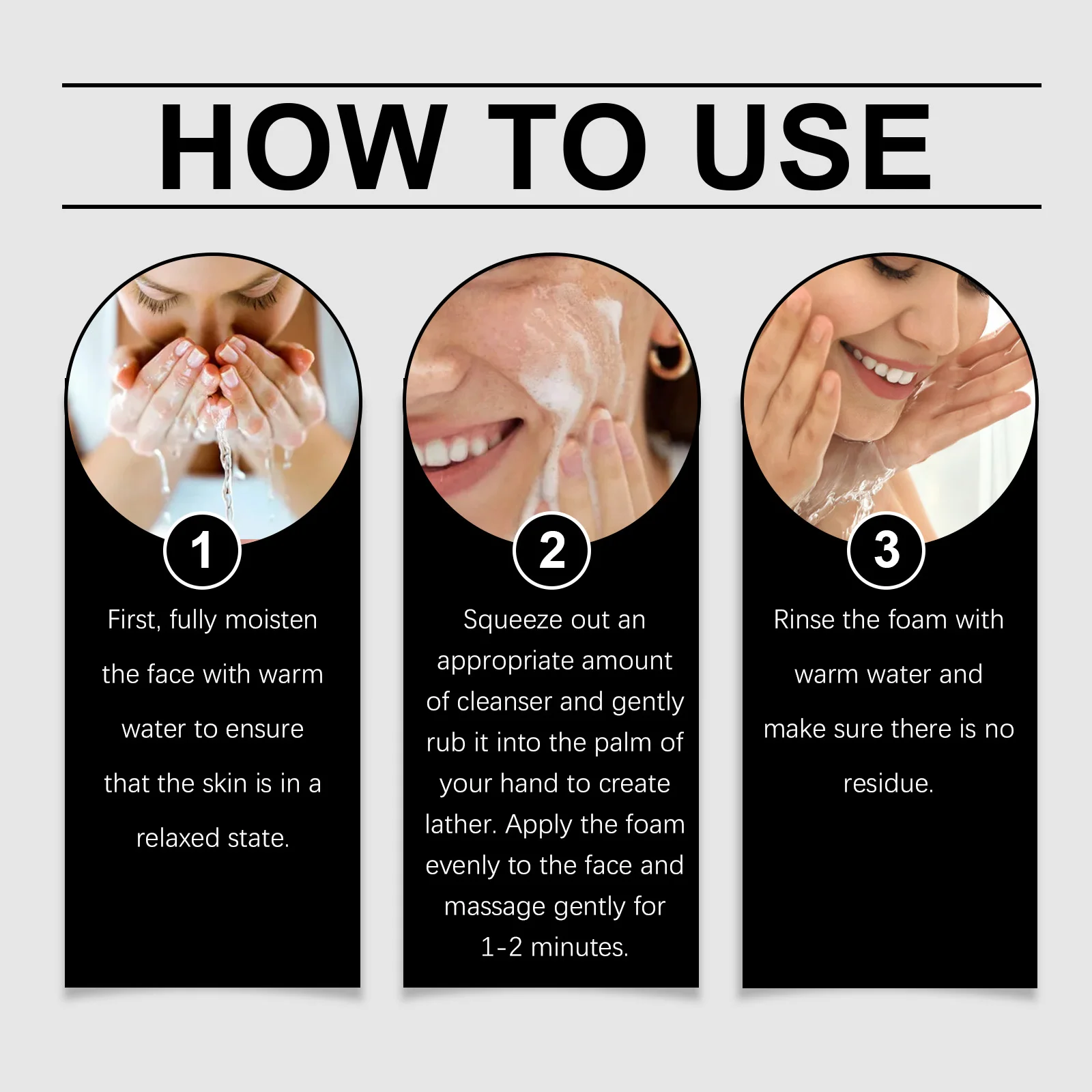 OUHOE Dual Effect Facial Cleanser Deep Purification Long-Lasting Moisturizing Gentle Formula Fresh Texture