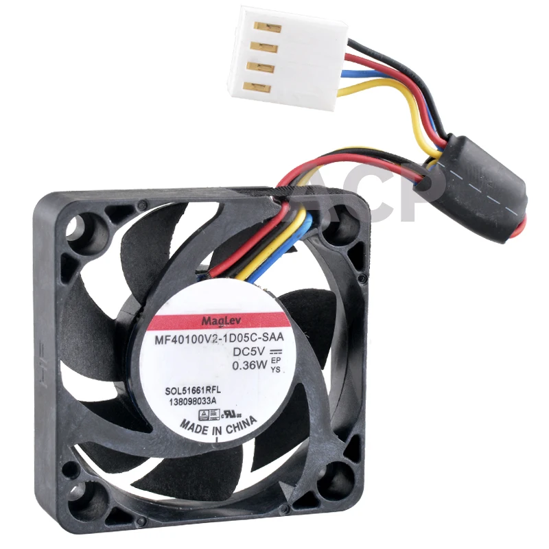 MF40100V2-1D05C-SAA PA4010S05HN2 4cm 40mm fan 40x40x10mm DC5V 0.36W 0.50A 4pin High speed cooling fan for motherboard CPU