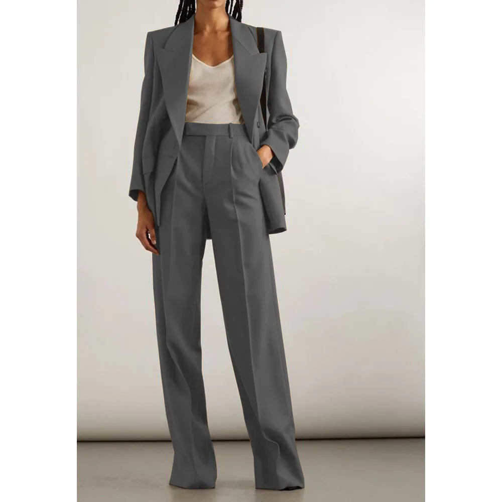 Women\'s Suit Two Piece Suit Single Breasted Elegant Fashion Pants Suit Collar Casual Work Clothes Party Business Pants Suit