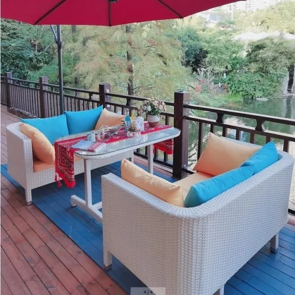 Ensemble de meubles de Patio bon marché, 3 pièces, meubles de jardin d'extérieur en rotin et osier, ensemble de canapé