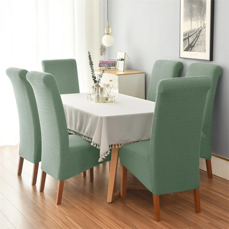 Jacquard Dining Chair Cover Stretch Universal Size Cheap Chairs Seat Covers With Back for Wedding Home Cafe Party Banquet