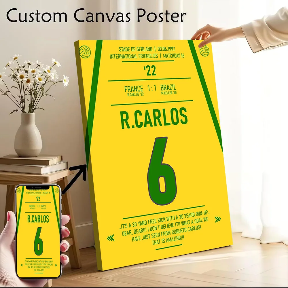 Póster Impreso en Lienzo de Roberto Carlos Brasil, Cuadros Personalizados, Arte de Pared, Pintura en Lienzo para Decoración, Imagen Decorativa para Videojuegos