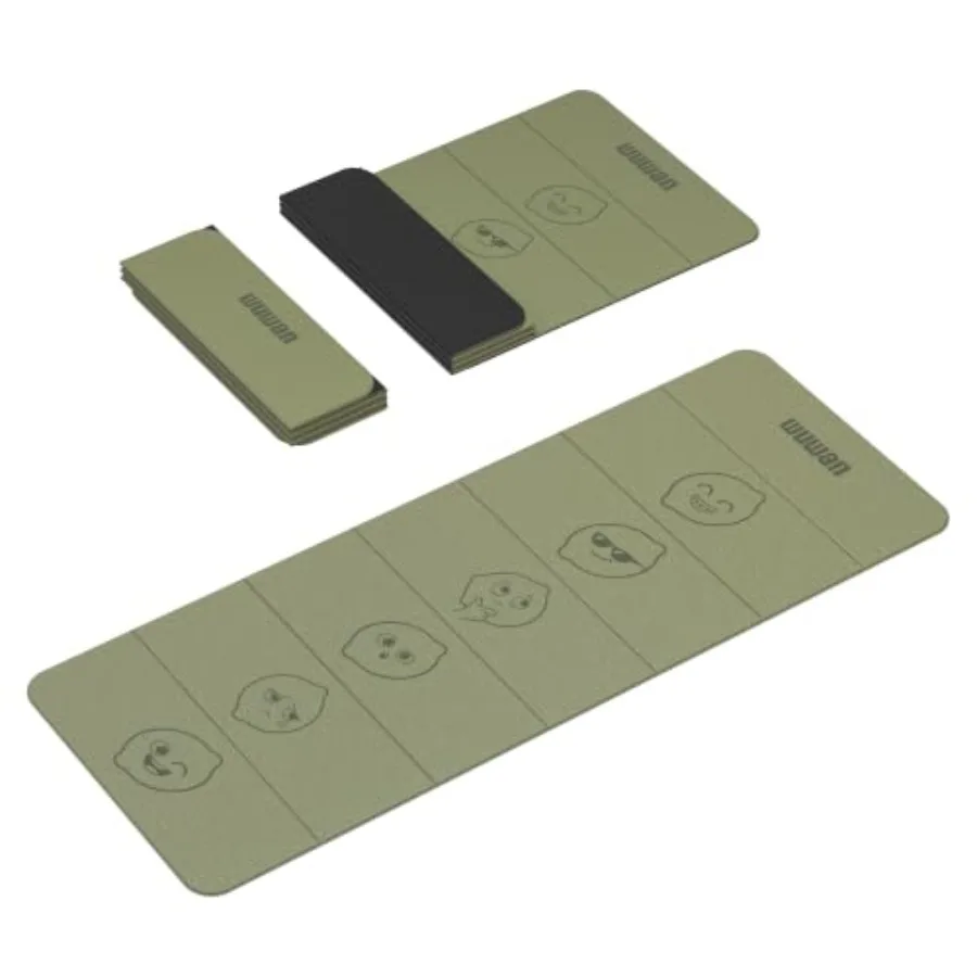 TPE yoga mat for home/gym/travel use, 8mm thick light non-slip foldable mat in neutral color, ultra-durable and lightweight at