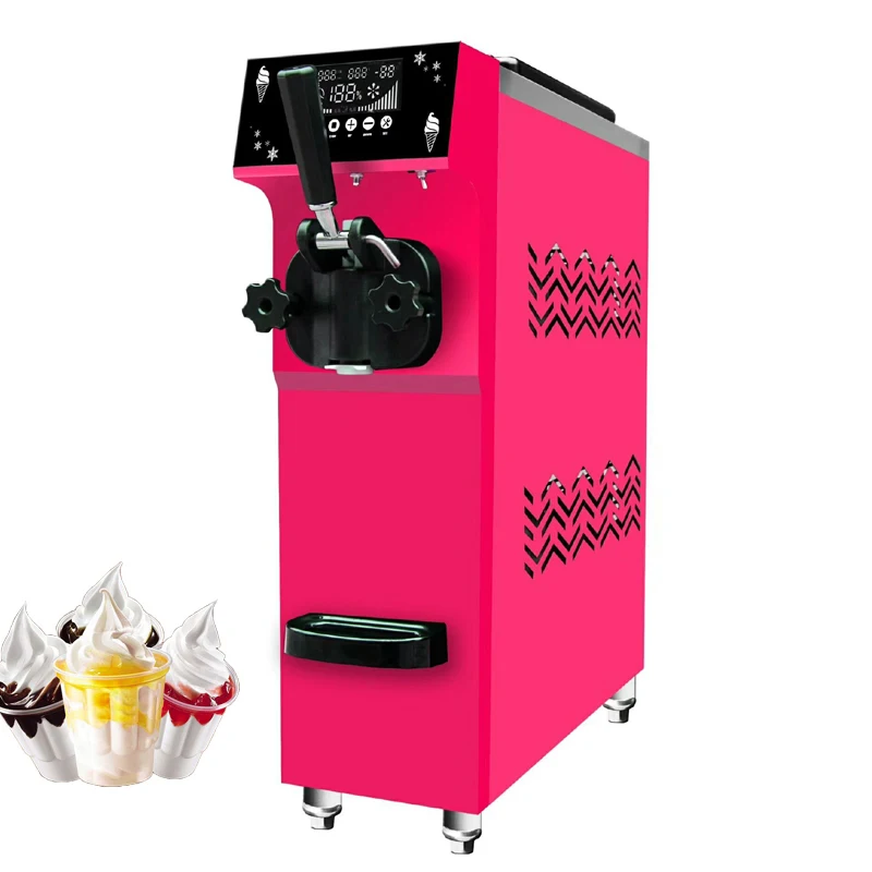 Ice Cream Making Machine Stainless Steel 2000W Desktop Type Small Automatic Home Commercial Double Storage Cylinder