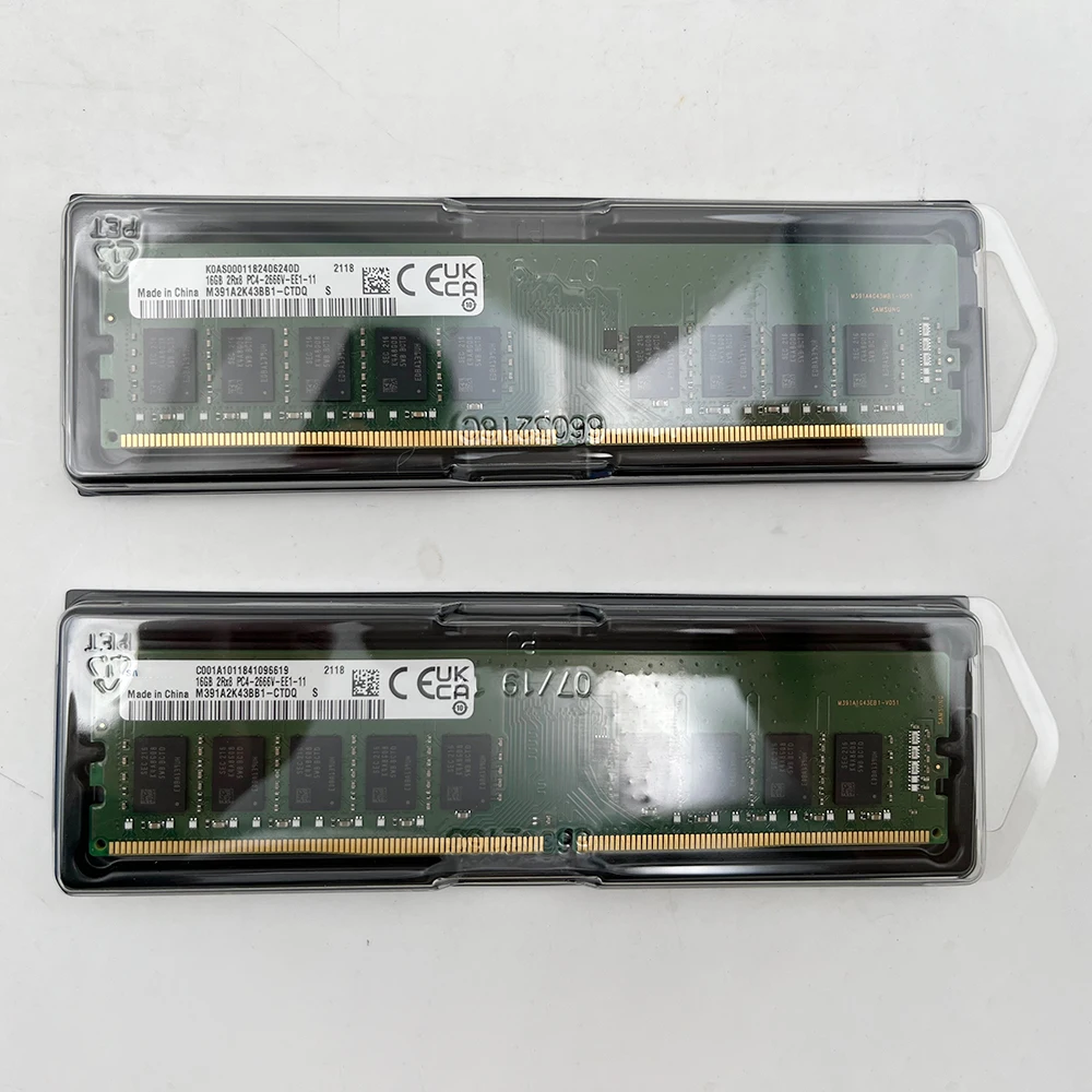 New M391A2K43BB1-CTDQ For Samsung 16G 16GB 2RX8 DDR4 2666 PC4-2666V ECC UDIMM Server Memory Fast Ship High Quality