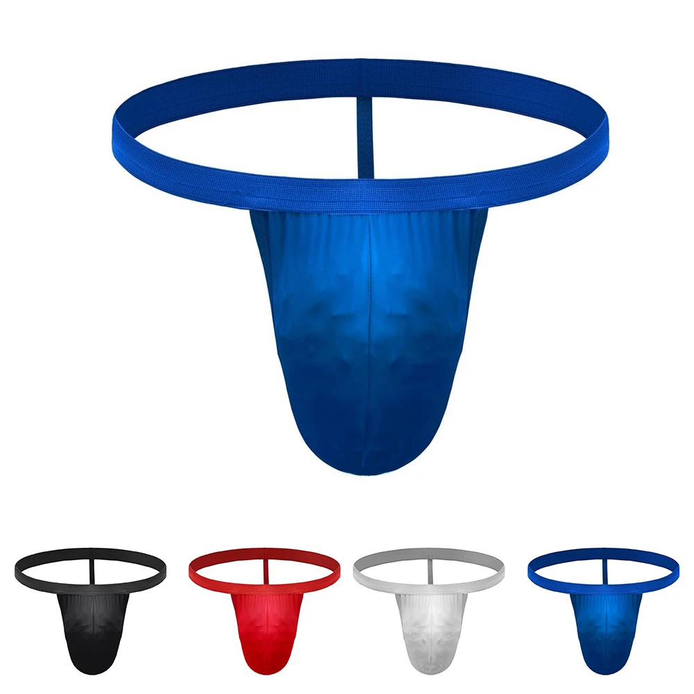 Men G String Underwear Bulge Pouch Thongs Low Waist Backless Seamless Briefs Solid Color Elastic Underpants For Male Lingerie