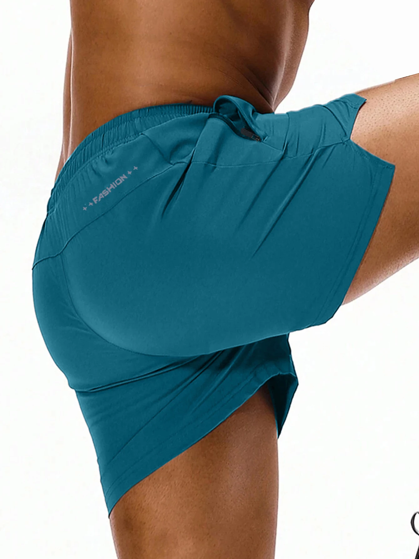 Men's Quick Dry Running Shorts with Drawstring and Zip Pockets - Ideal for Athletic Workouts and Gym Sessions