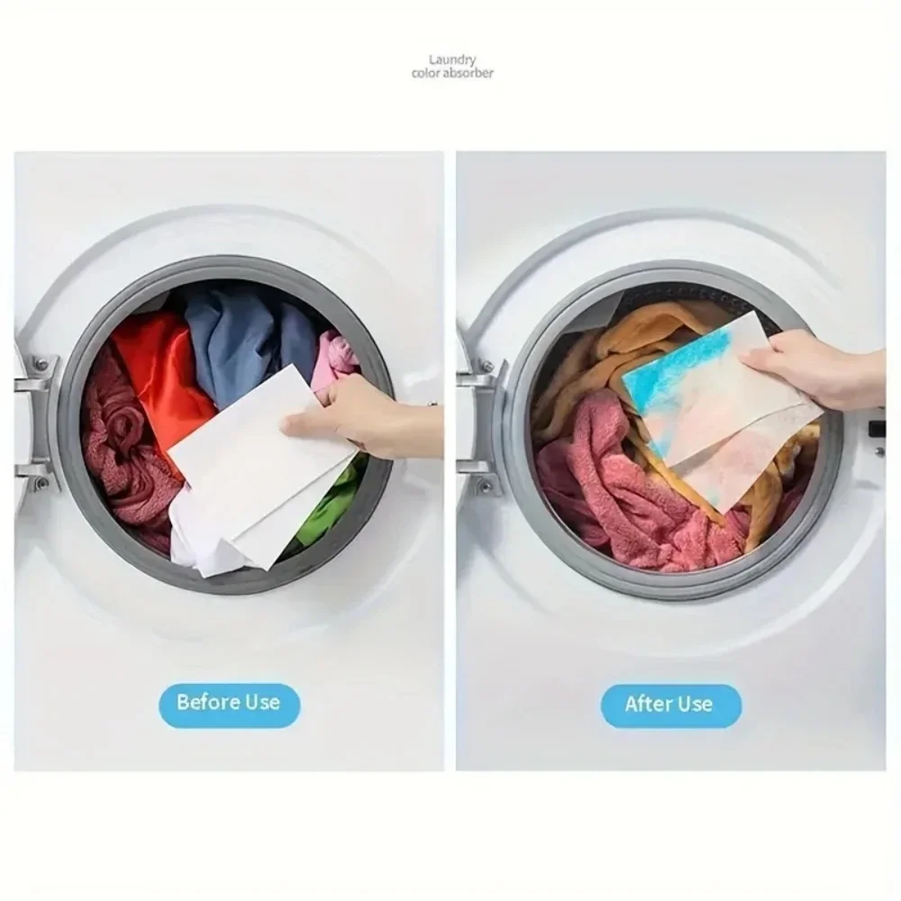 Wäschefarbenfänger-Blätter für Waschmaschinen, schützen die Kleidung vor Verfärbungen, verhindern das Färben der Kleidung bei gemischtem Waschen. – Detail 5