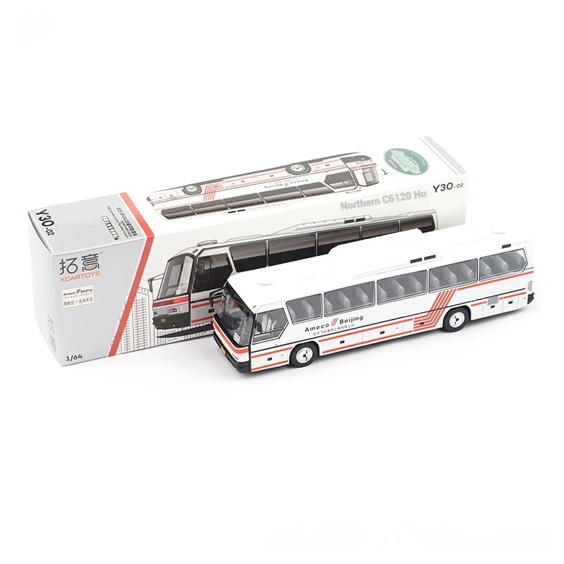 

New Alloy Car Model 1:64 Full Scale Northern Bus Luxury Tourist Bus Miniature Model Simulation Children'S Toy Car Ornament Gift