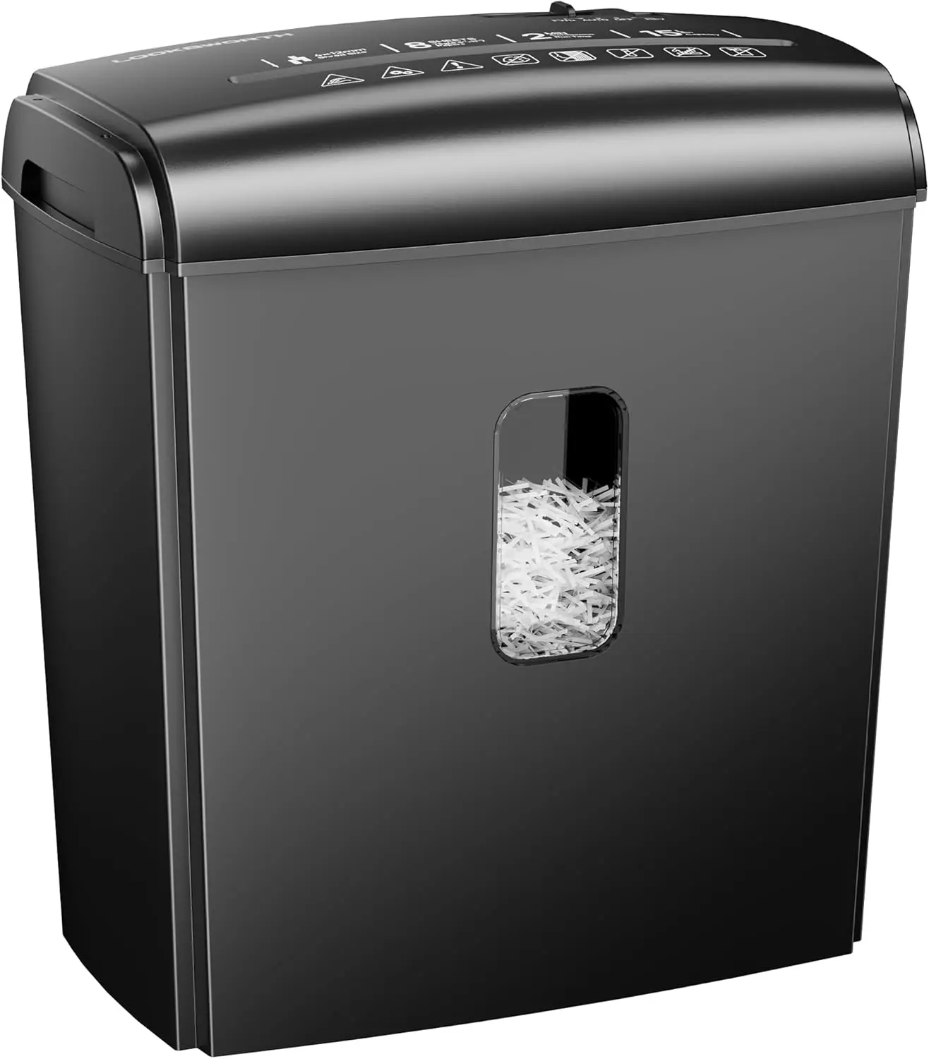 

8-Sheet Micro Cut Paper Shredder with Handle for Home Office, Shreds Credit Cards and Staples, Includes 4-Gallon Wastebasket
