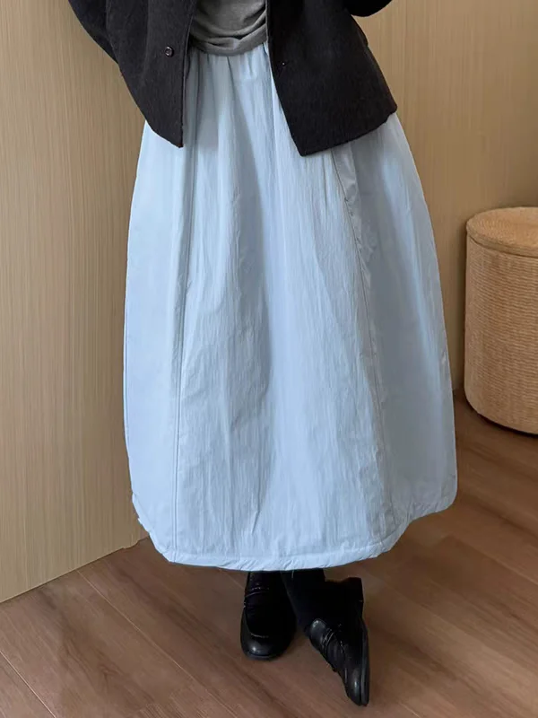 Authentique taille haute coton f jupe coupe ample décontracté polyvalent femmes jupe a-ligne Silhouette ket détail