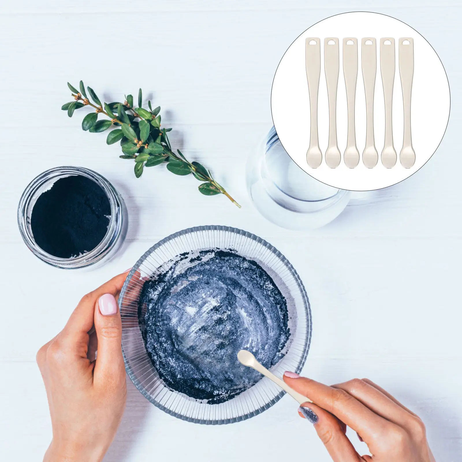 

Набор из 6 металлических ложек для крема для лица, инструменты для нанесения масок, косметические лопатки для крема, индивидуальная упаковка