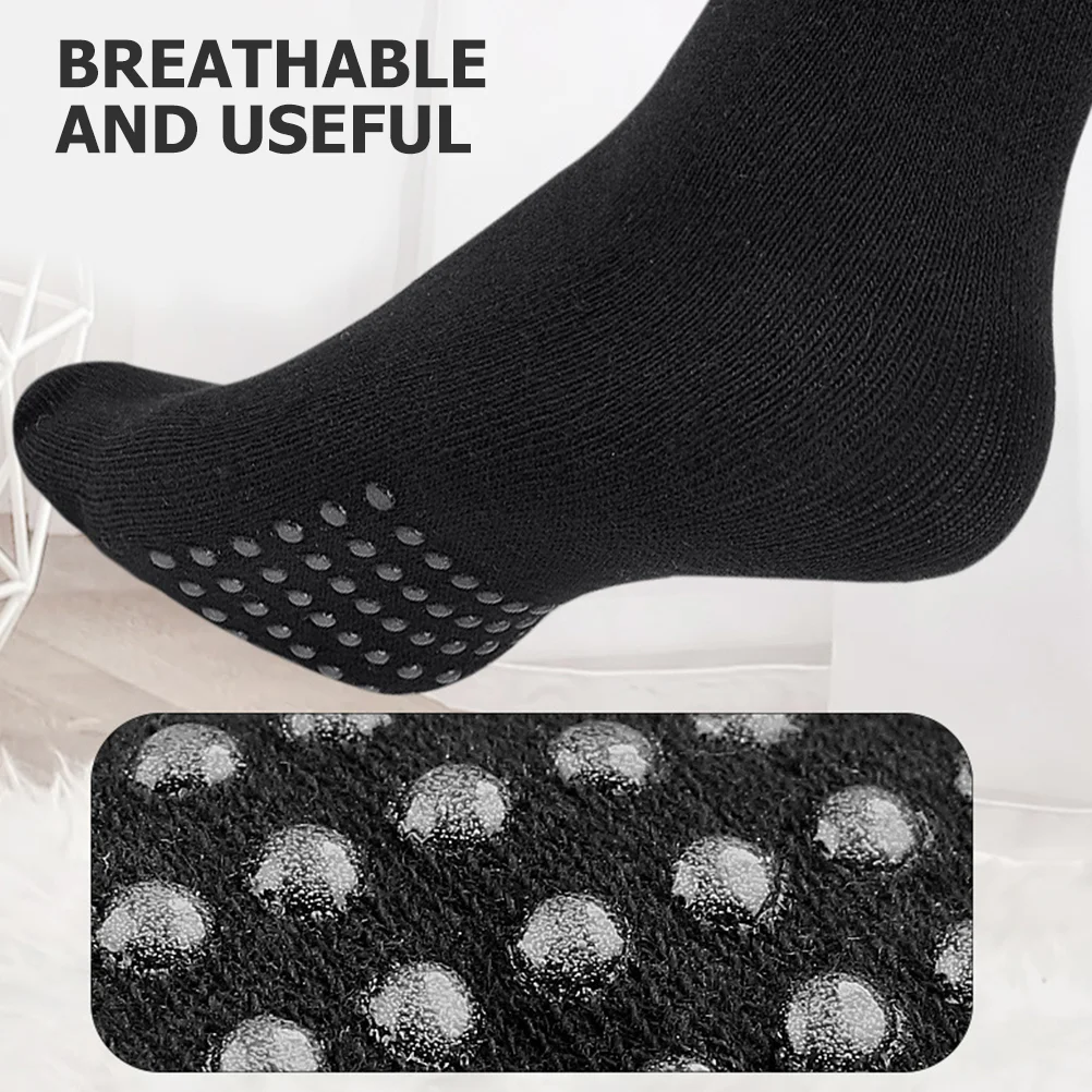 2 Pairs Soles Non-skid Toe Socks with Toes Separated Silica Gel Separator for Women