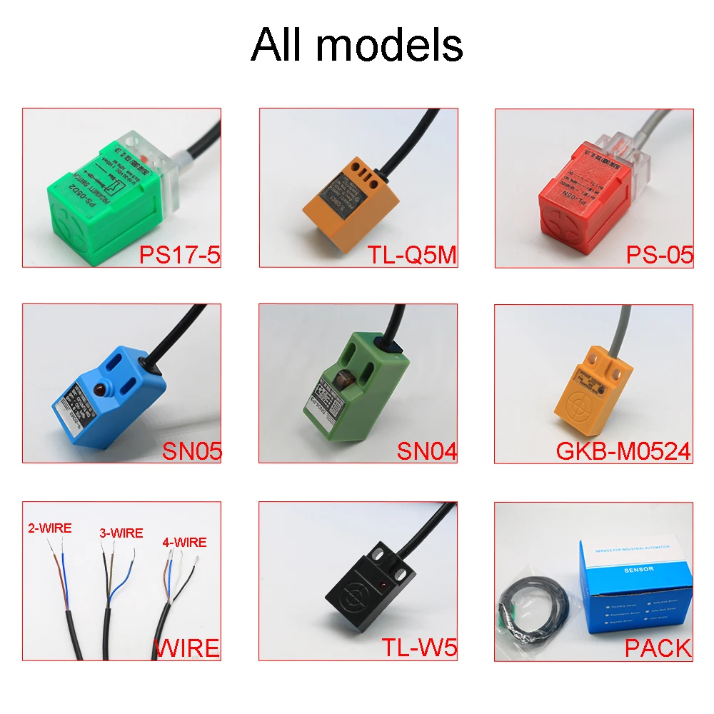 Cloweit SN04/SN05/PS-05/PL-05/TL-Q5M/TL-W5/GKB-M0524 5mm Metal Detection Limit Switch 6-36v Inductive Proximity Sensor Switch