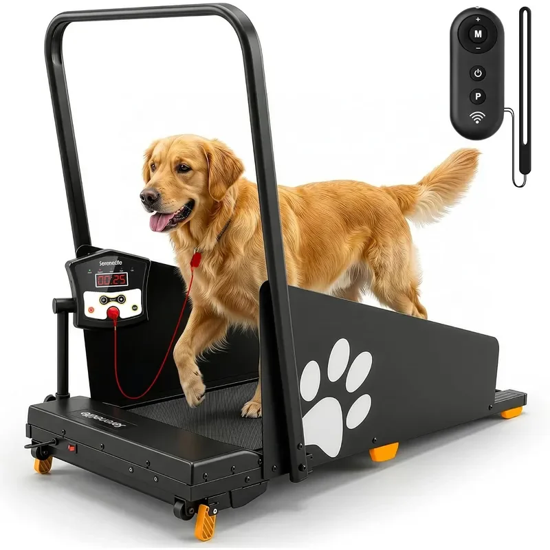 Foldable Dog Treadmill with Incline and Remote Control Foldable Treadmill for Indoor Pet Exercise with Shock Absorbing Belt