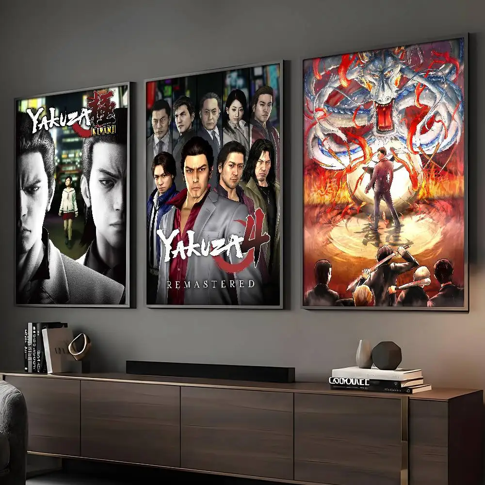 ANIME Y-Yakuza L-Like A D-Dragon Poster, HD-Kunst, selbstklebende Wand, wasserfest, für Zuhause, Wohnzimmer, Bar, Dekoration