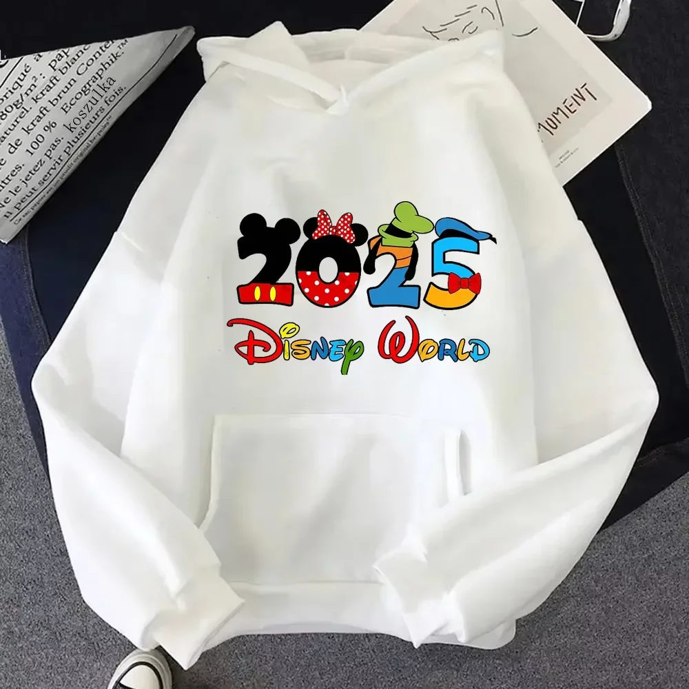 

2025 New Disney Mickey Minnie Family Vacation Printed Hoodie Autumn Pullover Couple Casual Sweatshirt