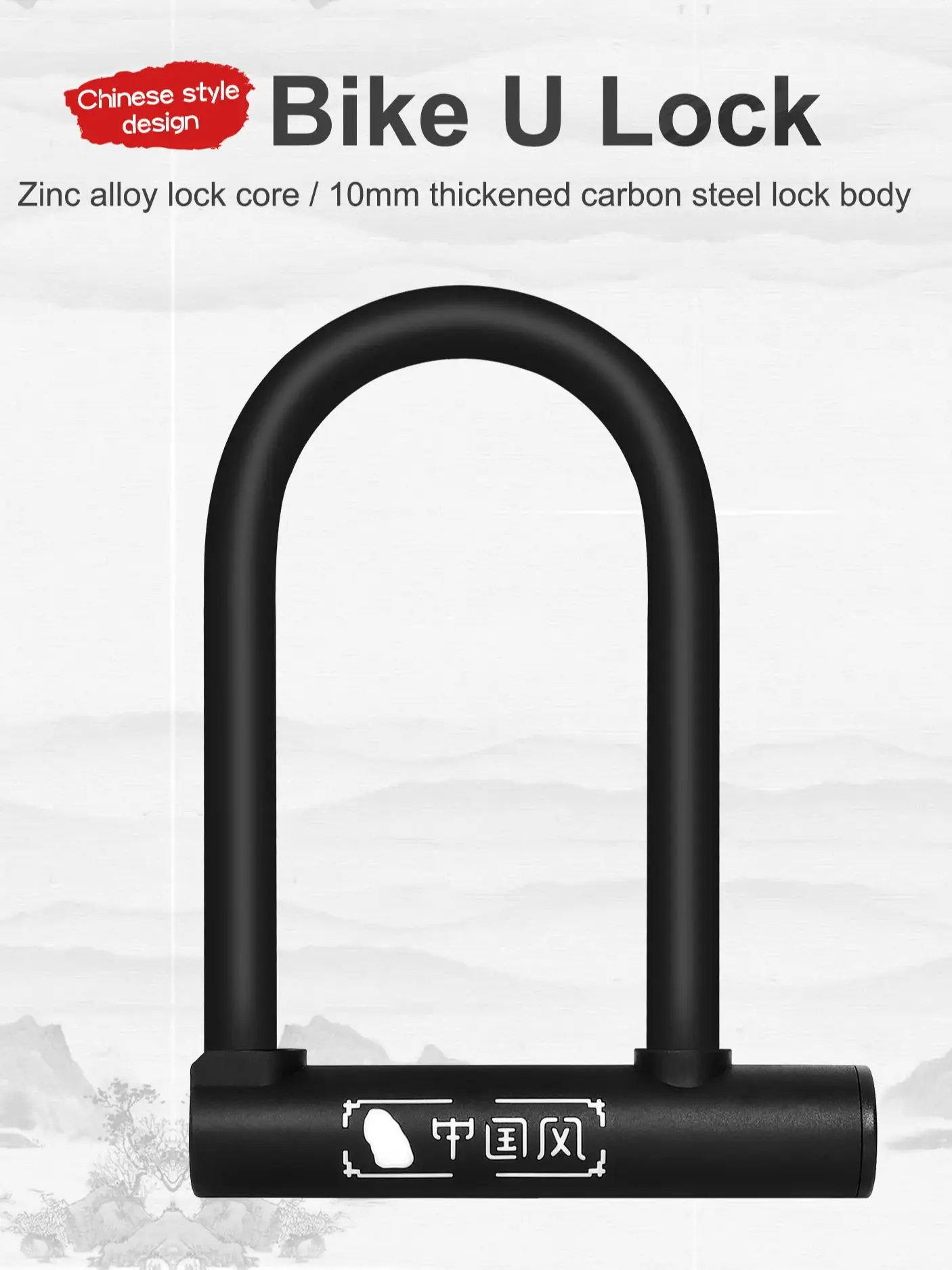 AliExpress West Biking WEST BIKING New Bike Lock With 2 Key Anti-theft Bicycle Lock Zinc Alloy Convenient Motorcycle Cycing U Lock Bicycle Accessories