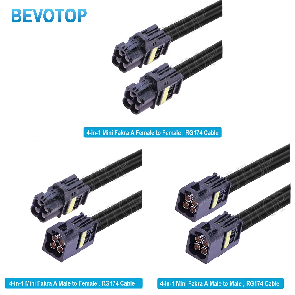 1 шт. A Тип 4 в 1 Мини-кабель Fakra 4-жильный мини-кабель Fakra A «папа/гнездо» RSBG Тип BEVOTOP Жгут проводов