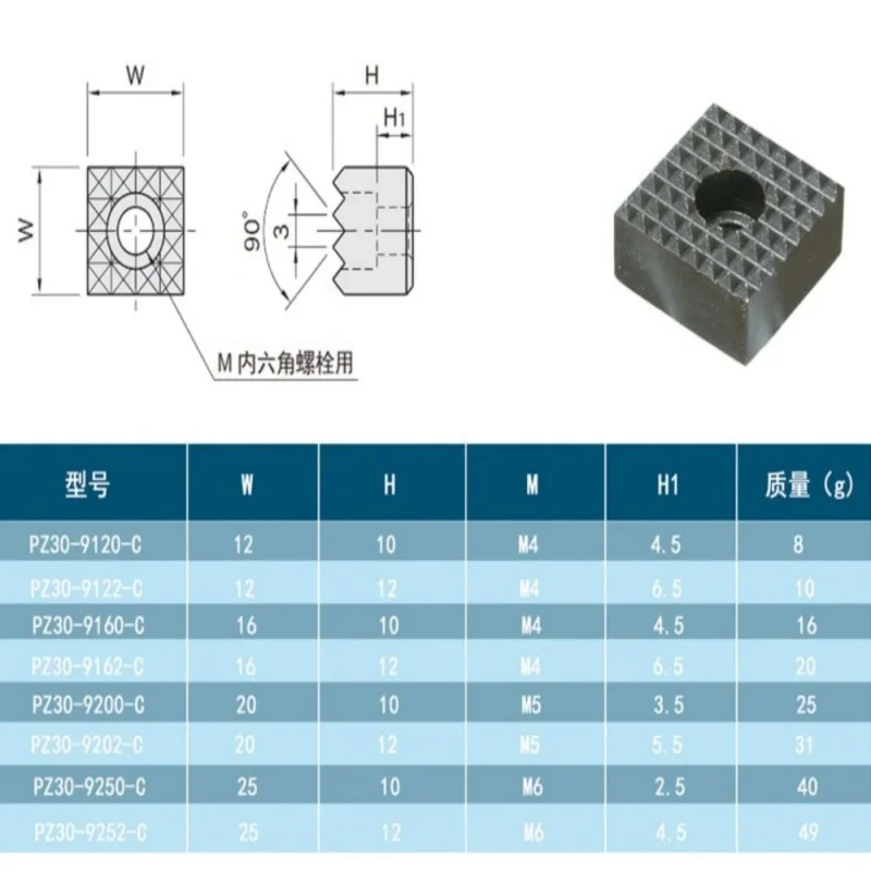 PZ30 Square Tooth Face Pressing Block Stop Hardened Positioning Blocks