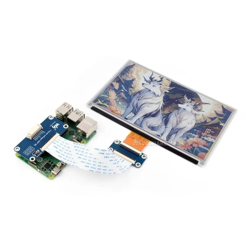 7inch Color E-Paper E-Ink Screen HAT RasPi RPI Raspberry Pi Zero 2 3 Model B 4 5 Coding Projects Expansion Board Starter Kit