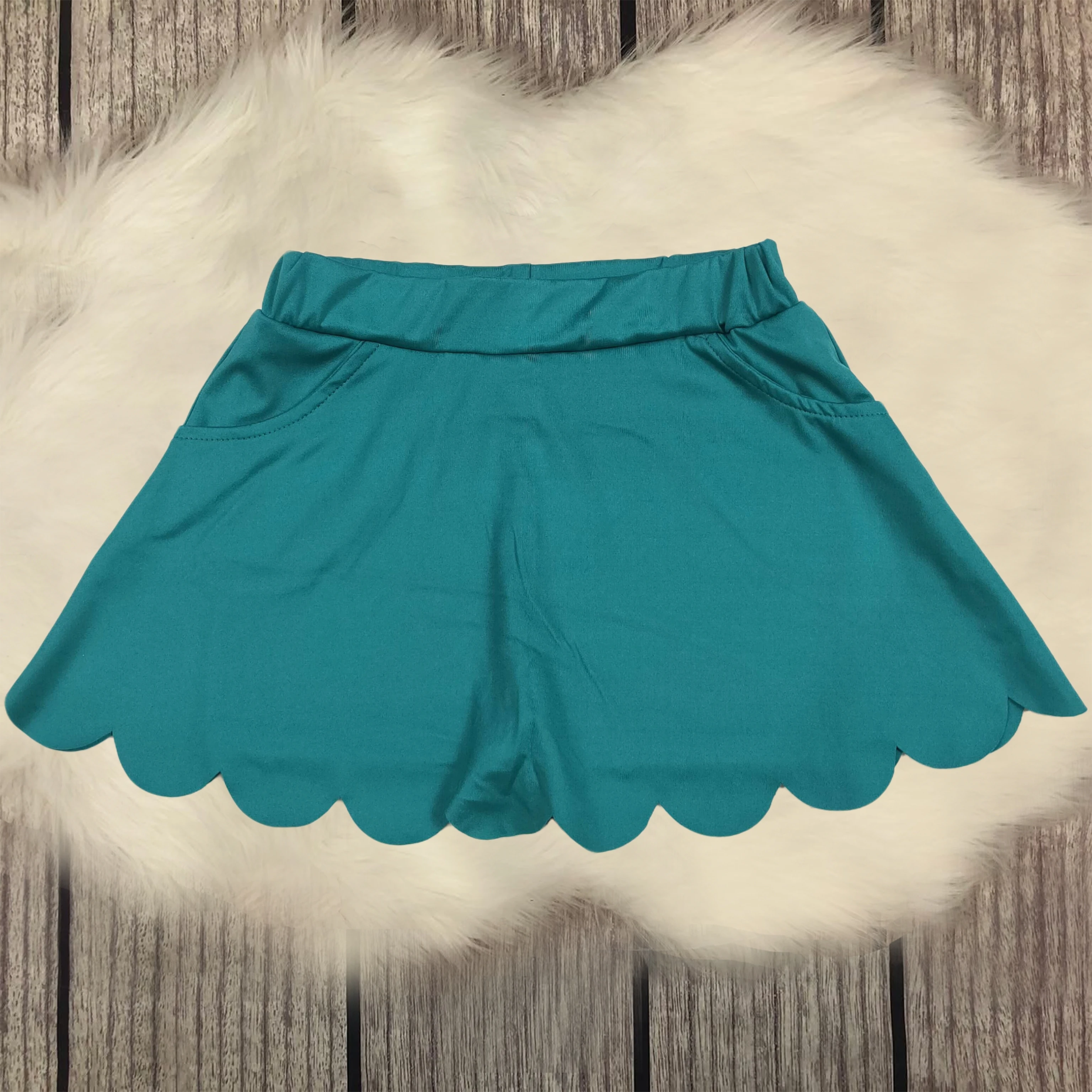 

Children's Clothing New Summer Girl Fashion Green Pocket Half Skirt Sporty Style Nylon Spandex Mini Skirt Baby Yoga Sport Skirt