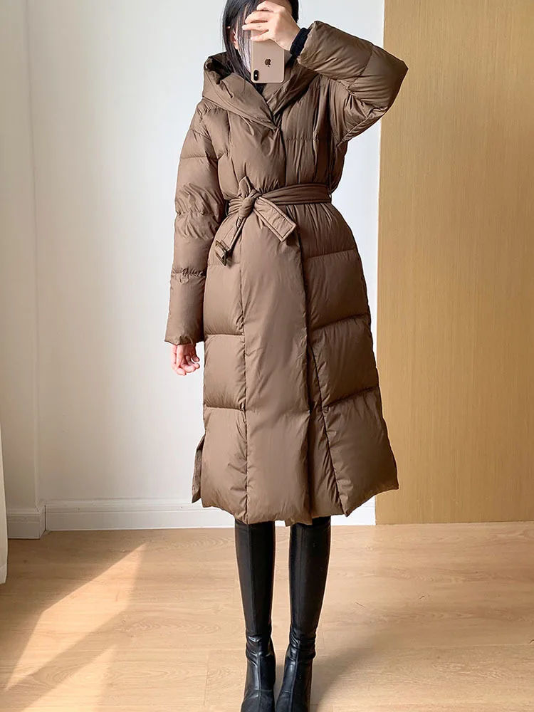 

2023 New Winter High Quality Duck Down Jacket Women Ultra Light Warm Long Coat Female Parka Windproof Casual Outerwear Overcoat
