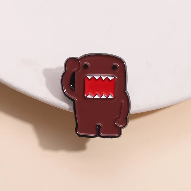 Japanese Anime Figure DomoKun Lapel Pins Backpack Cartoon Brown Monster Enamel Brooch Badges Women Fashion Jewelry Gift