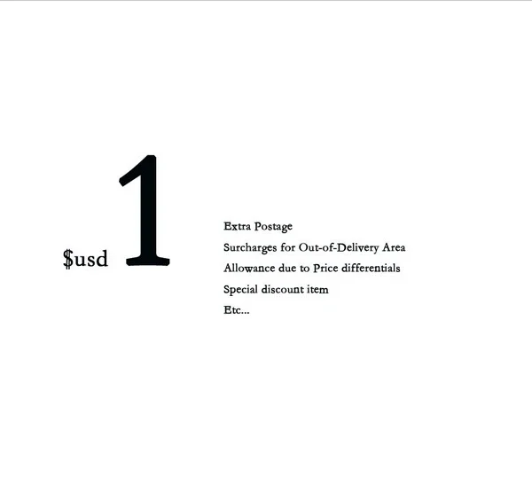 VIP customized Extra Postage / Surcharges for Out-of-Delivery Area / Allowance due to Price differentials