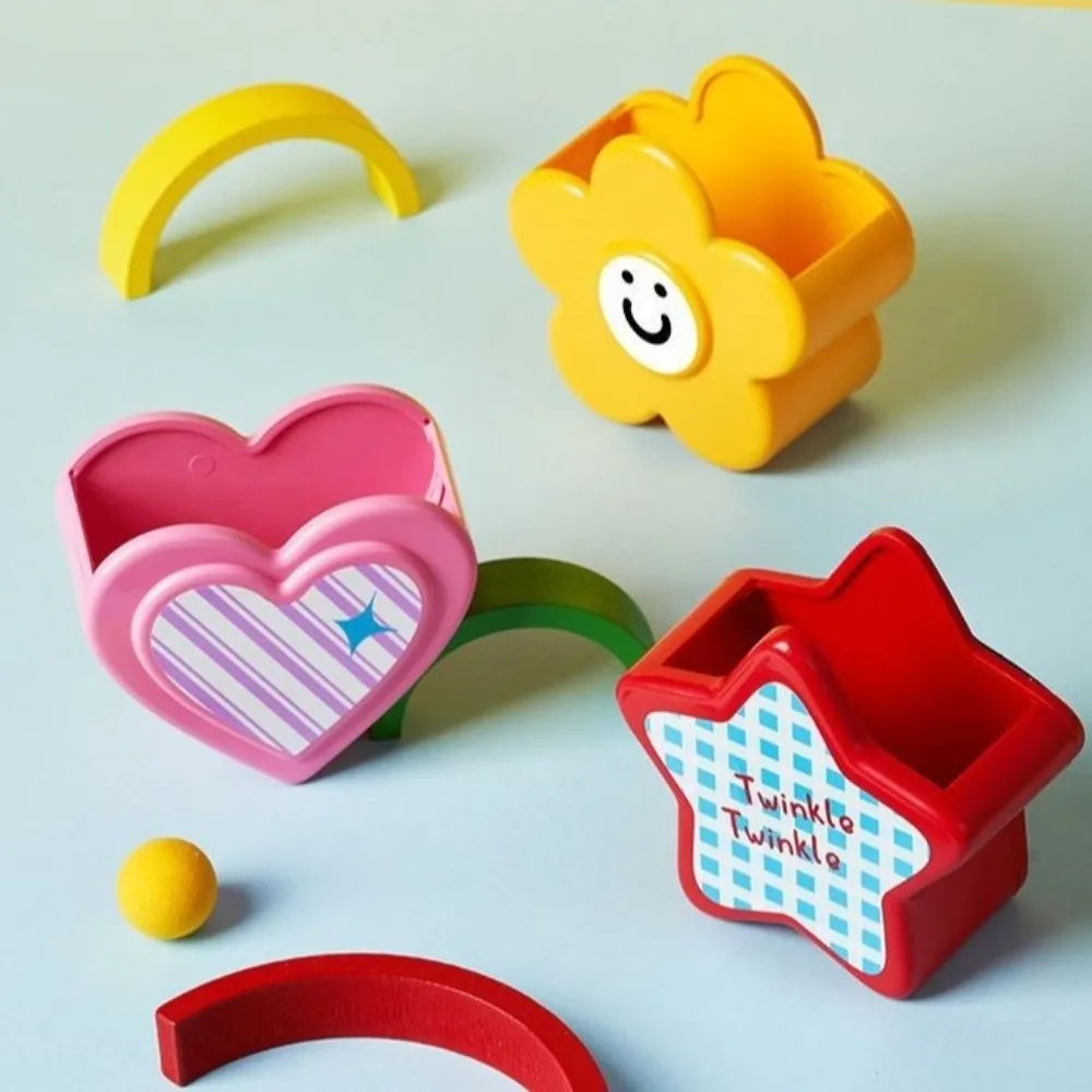 Magnetic Remote Control Storage Box Heart Shape Adhesive Wall Mounted Storage Holder Flower Shape Star Shape