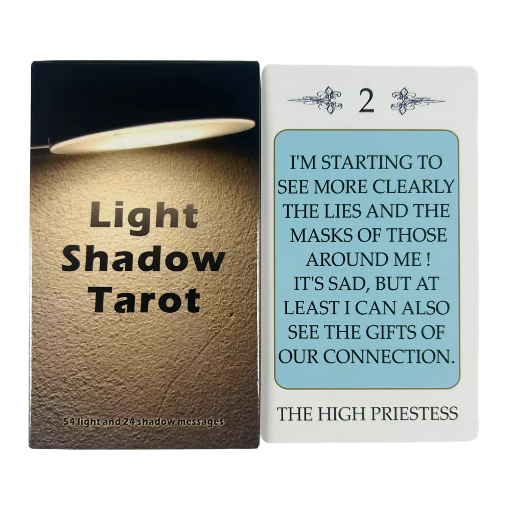 Light Shadow Tarot Board Game Deck 10.3*6cm 54 Light and 24 Shadow Messages Fate Divination Prophecy Card Family Party Game Toy