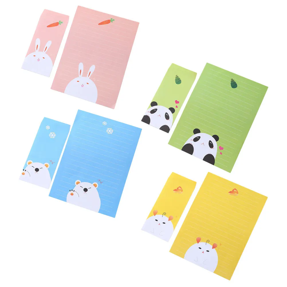 4 set di buste atmosferiche, kit di carta da lettere, design dei cartoni animati, perfetti per matrimoni, compleanni, feste, anniversari, inviti