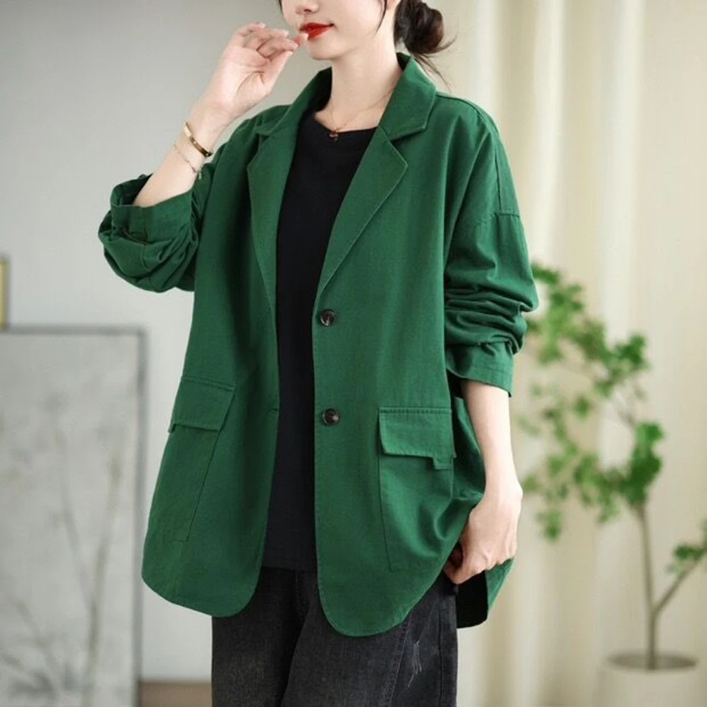 Long-sleeved Suit Fall 2024 New Fashion Cardigan Casual Shirt Female Western Style Loose Temperament Coat Female Tide