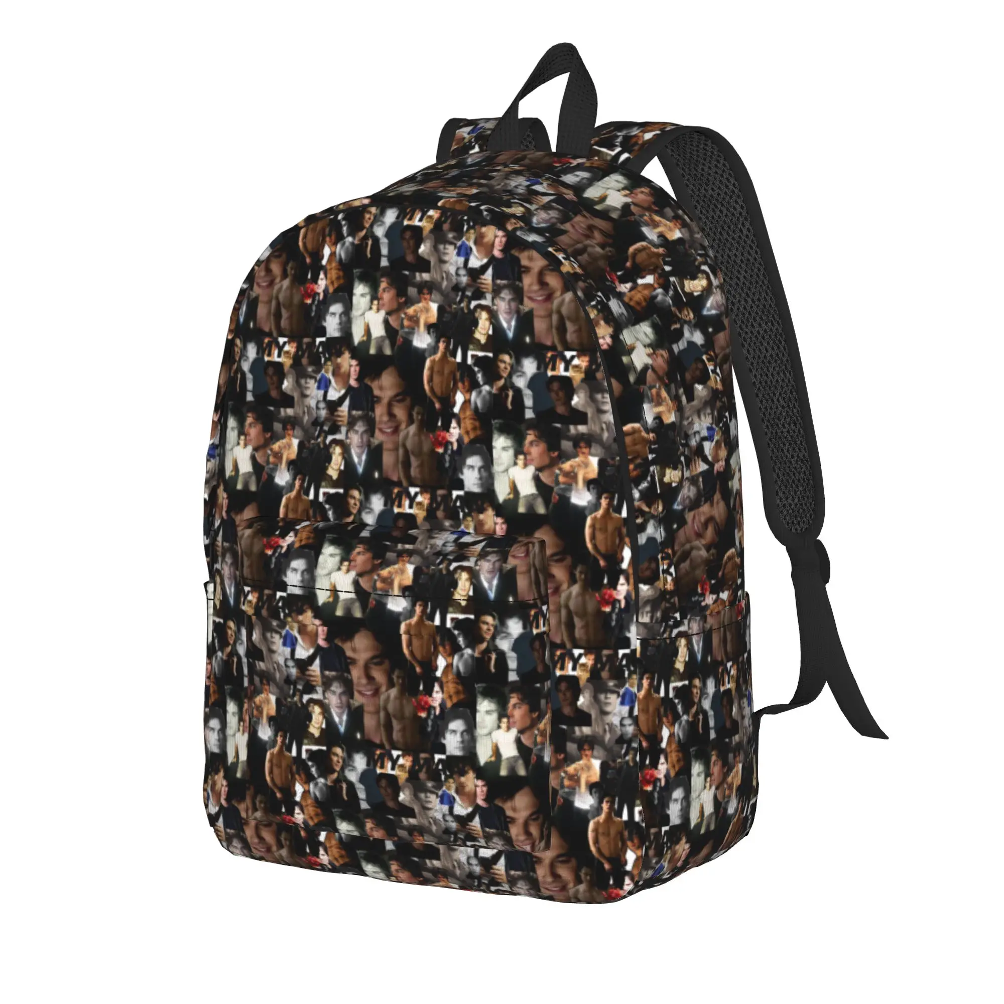 The Vampire Diaries Resuable Movie Backpack Youth Damon Salvatore Large Backpacks Pretty High School Bags High Quality Rucksack
