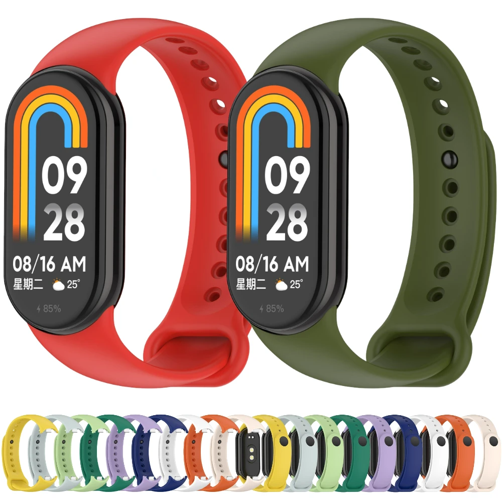 

Sport Watchbands for Xiaomi Mi Band 9/8 NFC Silicone Bracelet Replaceable Wrist Strap for Mi Band 8/9 Men and Women Casual Strap