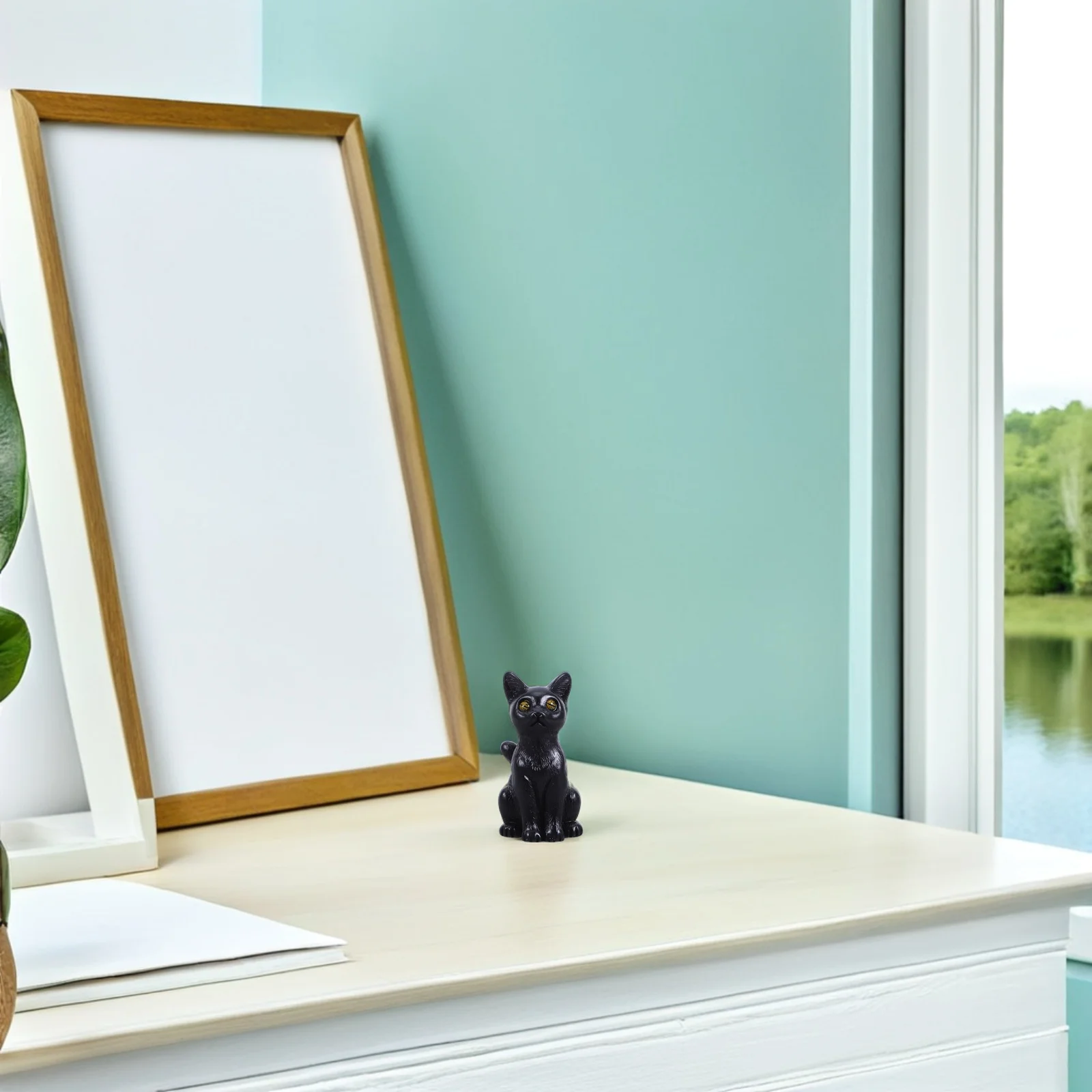 

16Pcs Mini Black Cat Halloween Decor Spooky Garden Landscape Desktop Decoration Mini Black Cat Halloween Figures