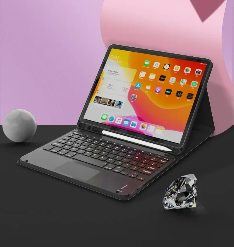 Spanish Keyboard Case for iPad 10th Air 11 Air 5 4 10.9 Case 10.2 9th 8th Pro 11 10.5 Air 3 Wireless Magnet PU Flip Stand Case