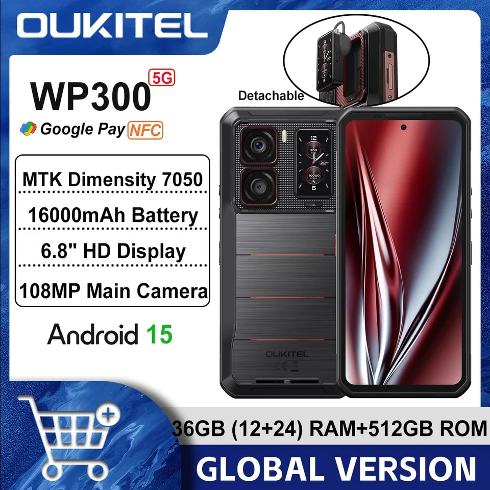 Oukitel WP300 5Gタフネススマホ 12GB+512GB 120W急速充電 Android15