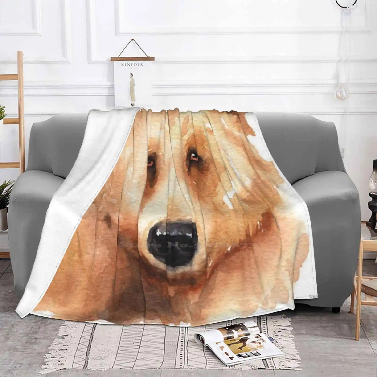 Grizzly Bear Watercolor Soft Warm Light Thin Blanket Grizzly Bear Brown Bear Bear Watercolor Watercolor Bear Eco Friendly