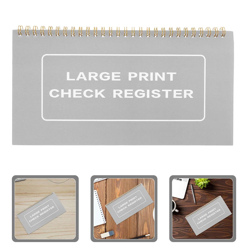 

4Pcs Large Checkbook Register High Contrast Large Print Date Section Portable Personal Business Finance Track Book