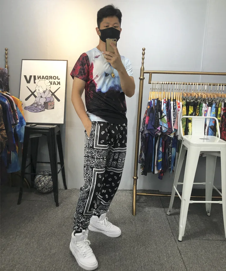 Männer Frauen Polyester Jogging hose Paisley Hose Bandana Hip Hop Hose Jogger Joggen Streetwear 2023 Frühling Herbst Punk