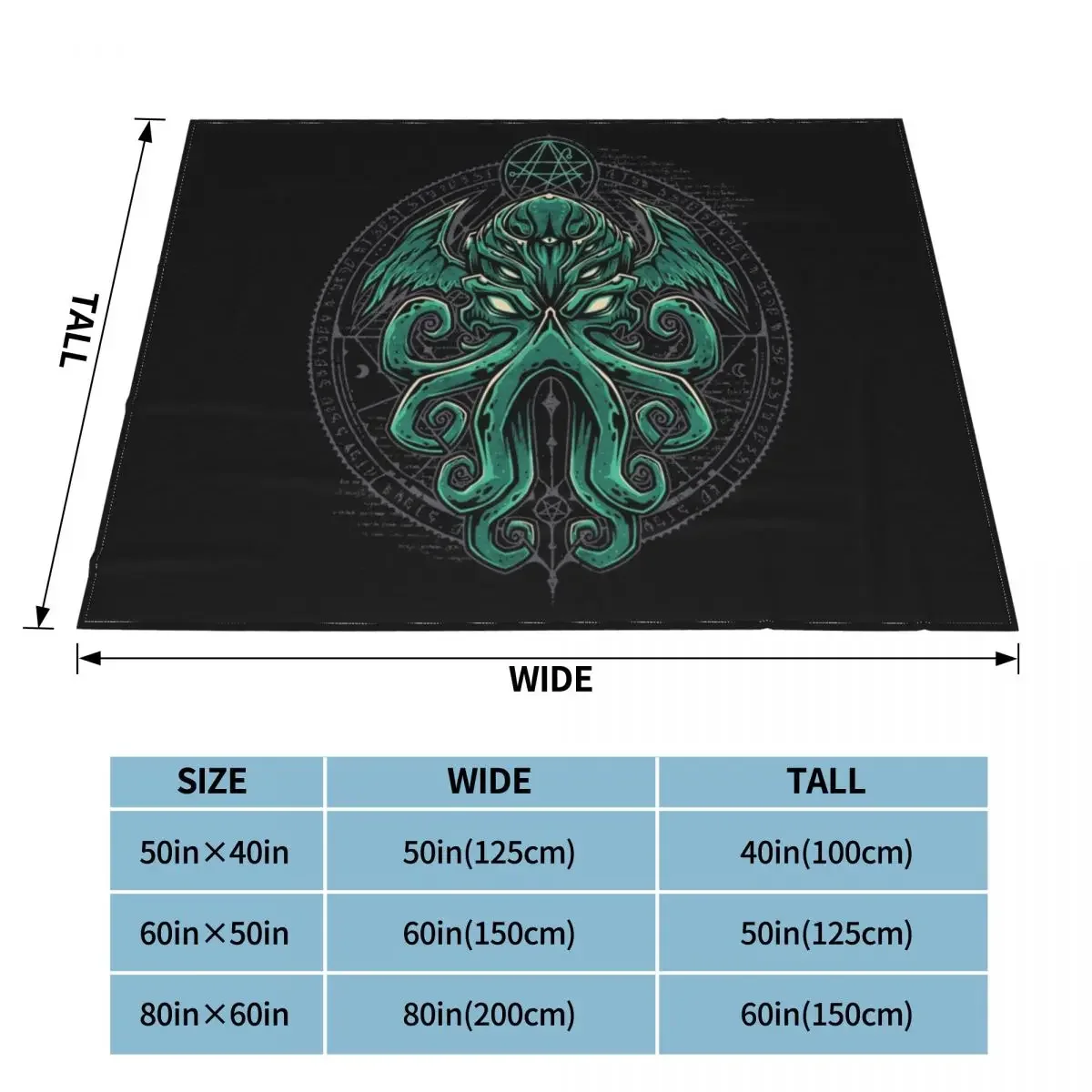 Great Cthulhu Fuzzy Blankets Lovecraft Occult Horror Customized Throw Blanket for Sofa Bedding Lounge 125*100cm Rug Piece